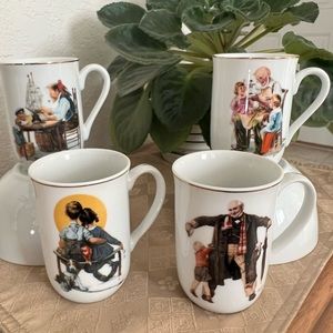 4 Norman Rockwell coffee mugs